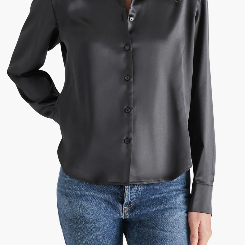 Steve Madden Black Fitted Button Down Shirt Worn once
